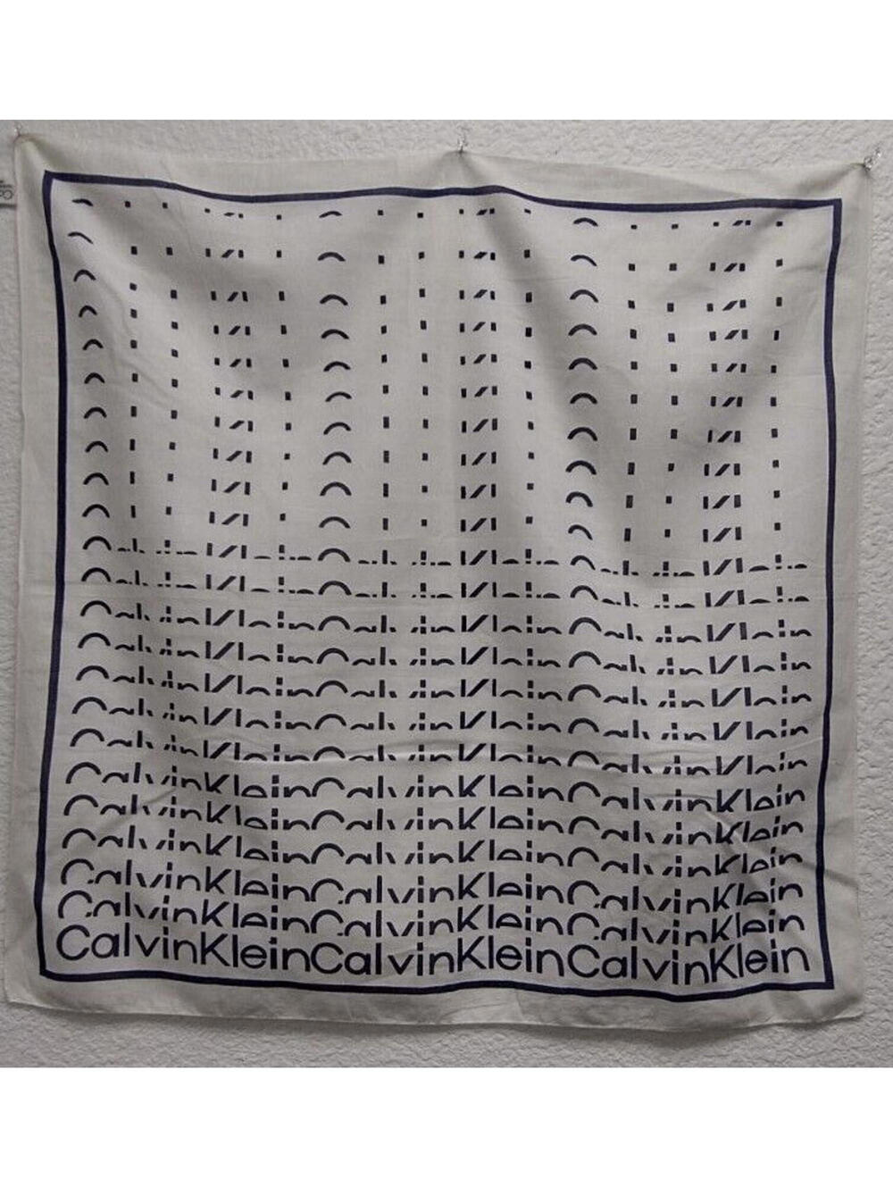 CALVIN KLEIN Scarf Large RARE COTTON Vintage Historical CALVIN KLEIN 1980s